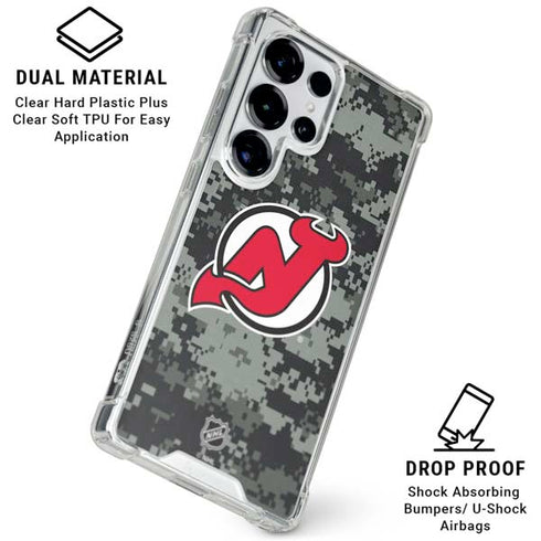 NHL New Jersey Devils Camo Galaxy S26 Ultra Clear Case
