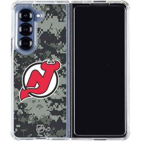 NHL New Jersey Devils Camo Galaxy Z Fold6 Clear Case
