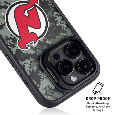 NHL New Jersey Devils Camo iPhone 13 Pro Kickstand Case