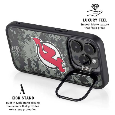 NHL New Jersey Devils Camo iPhone 15 Pro Max Kickstand Case