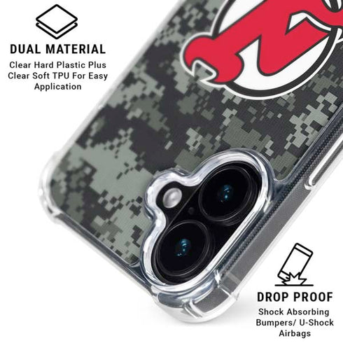 NHL New Jersey Devils Camo iPhone 16 Clear Case