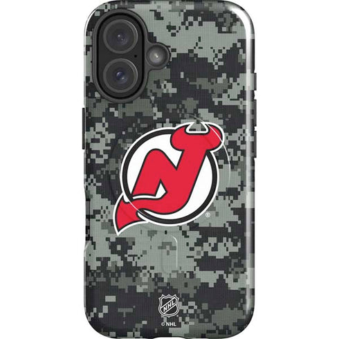 NHL New Jersey Devils Camo iPhone 16 Magsafe Impact Case
