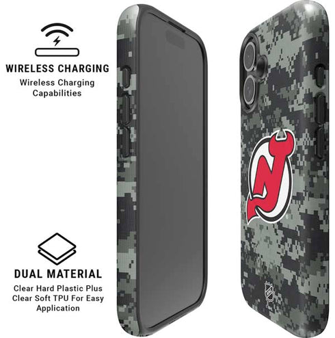 NHL New Jersey Devils Camo iPhone 16 Magsafe Impact Case