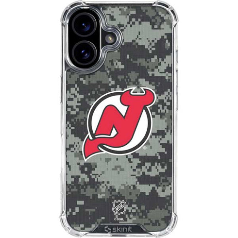 NHL New Jersey Devils Camo iPhone 16 Plus Clear Case