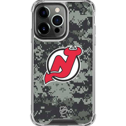 NHL New Jersey Devils Camo iPhone 16 Pro Max Clear Case