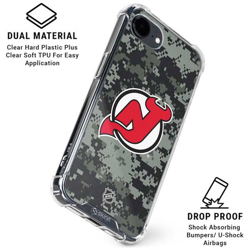 NHL New Jersey Devils Camo iPhone 16e Clear Case