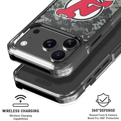 NHL New Jersey Devils Camo iPhone 18 Pro Clear Case