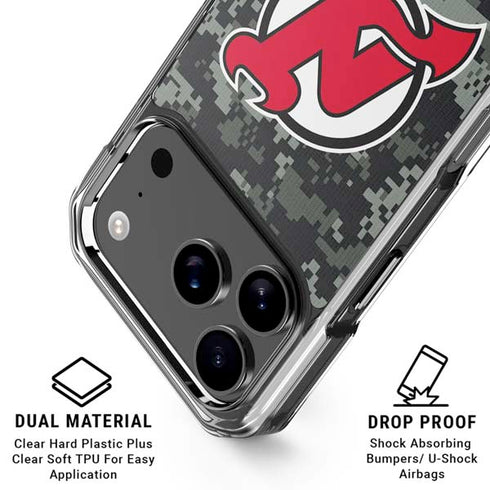NHL New Jersey Devils Camo iPhone 18 Pro Clear Case