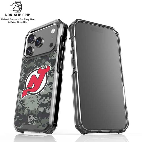 NHL New Jersey Devils Camo iPhone 18 Pro Clear Case