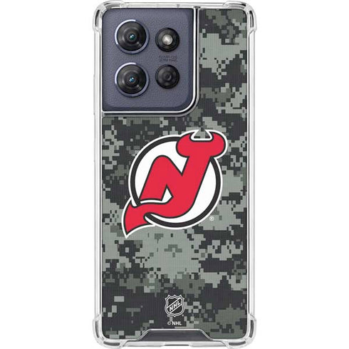 NHL New Jersey Devils Camo Moto G 5G (2025) Clear Case