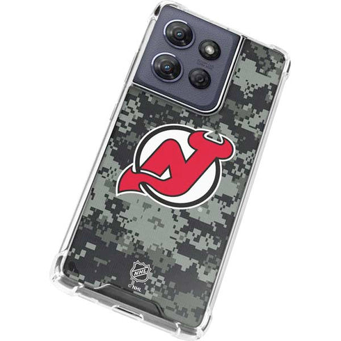NHL New Jersey Devils Camo Moto G 5G (2025) Clear Case