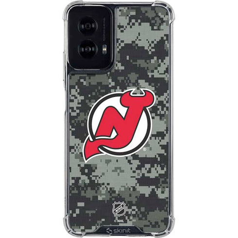 NHL New Jersey Devils Camo Moto G Power 5G (2024) Clear Case