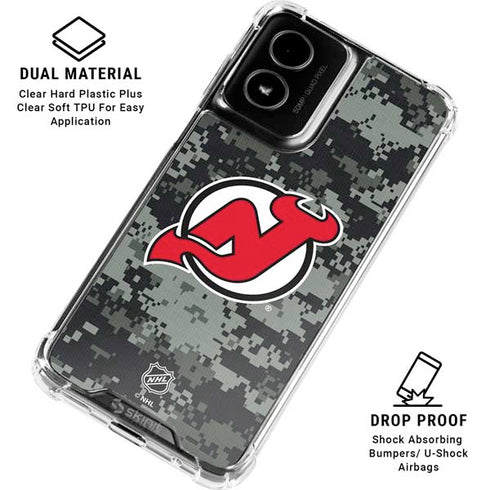 NHL New Jersey Devils Camo Moto G Power 5G (2024) Clear Case