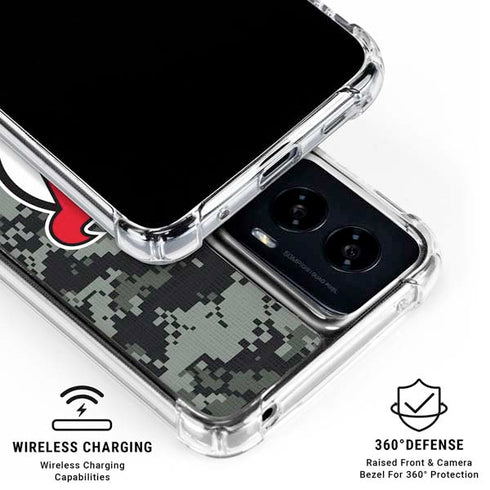 NHL New Jersey Devils Camo Moto G Power 5G (2024) Clear Case