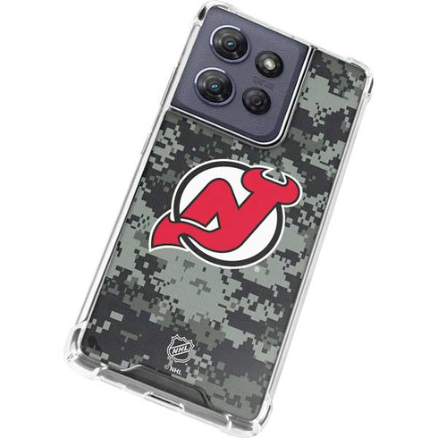 NHL New Jersey Devils Camo Moto G Power 5G (2025) Clear Case