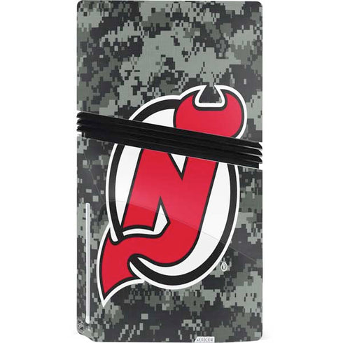 NHL New Jersey Devils Camo PS5 Pro Disk Console Skin