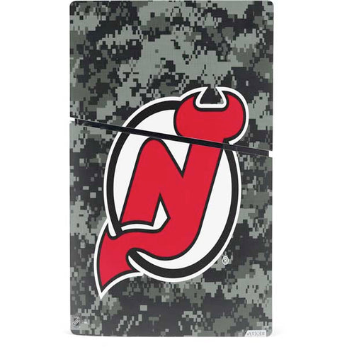 NHL New Jersey Devils Camo PS5 Slim Digital Edition Console Skin