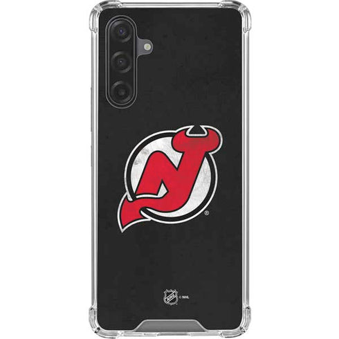 NHL New Jersey Devils Distressed Galaxy A17 Clear Case