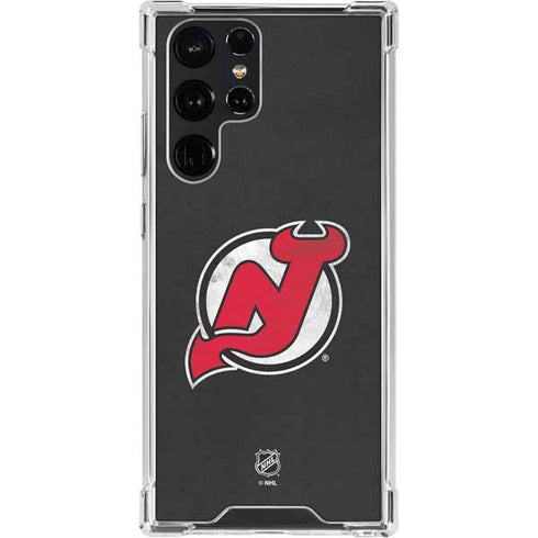 NHL New Jersey Devils Distressed Galaxy S23 Ultra Clear Case