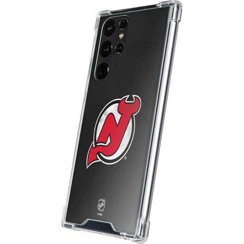 NHL New Jersey Devils Distressed Galaxy S23 Ultra Clear Case