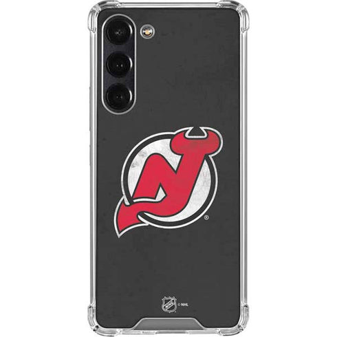 NHL New Jersey Devils Distressed Galaxy S24 FE Clear Case