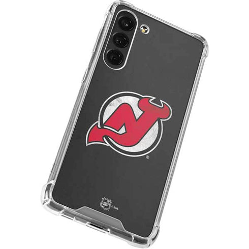 NHL New Jersey Devils Distressed Galaxy S24 FE Clear Case