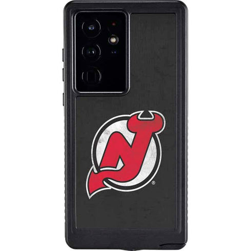 NHL New Jersey Devils Distressed Galaxy S24 Ultra Waterproof Case