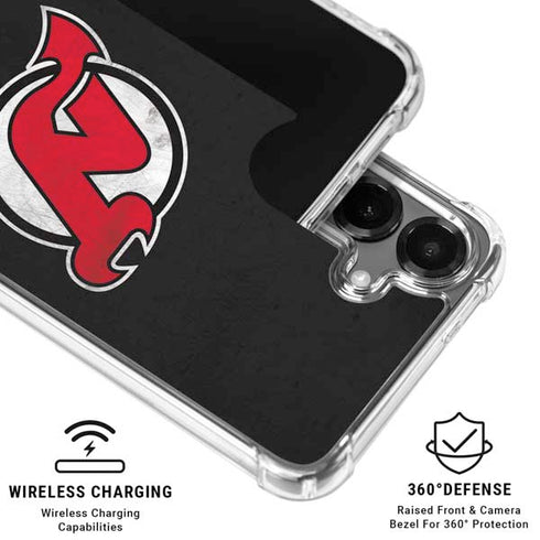 NHL New Jersey Devils Distressed Galaxy S26 Clear Case