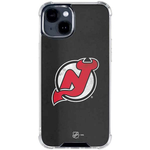NHL New Jersey Devils Distressed iPhone 15 Clear Case