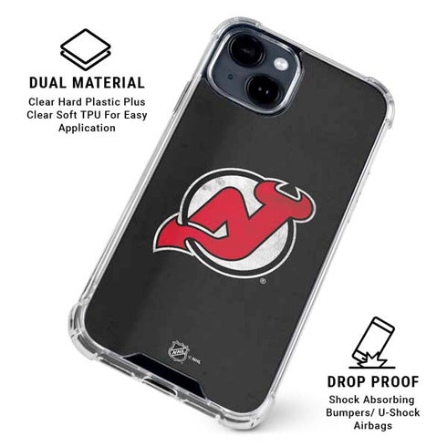 NHL New Jersey Devils Distressed iPhone 15 Clear Case