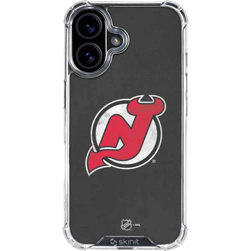 NHL New Jersey Devils Distressed iPhone 16 Clear Case