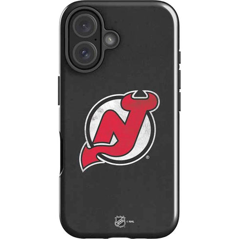 NHL New Jersey Devils Distressed iPhone 16 Plus Impact Case