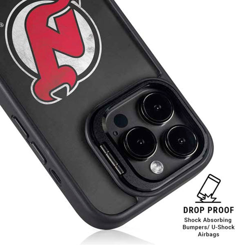 NHL New Jersey Devils Distressed iPhone 16 Pro Kickstand Case