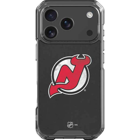 NHL New Jersey Devils Distressed iPhone 17 Pro Clear Case