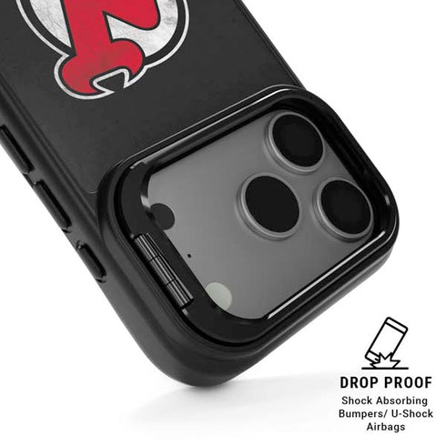 NHL New Jersey Devils Distressed iPhone 17 Pro Max Kickstand Case
