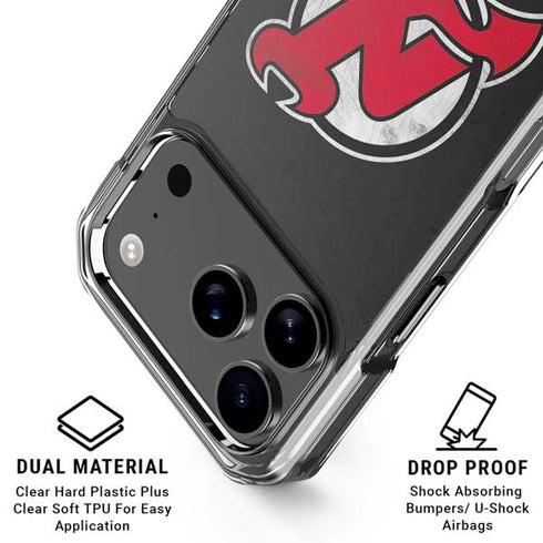 NHL New Jersey Devils Distressed iPhone 18 Pro Clear Case