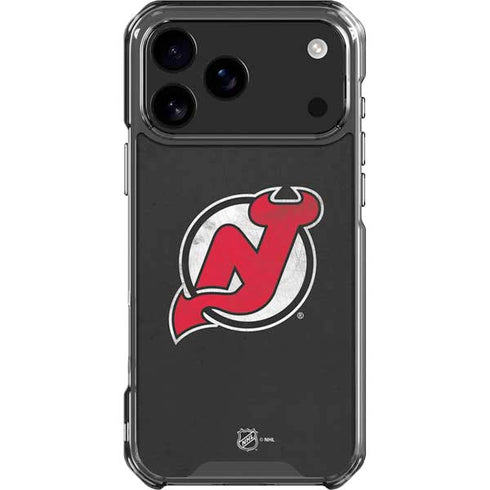 NHL New Jersey Devils Distressed iPhone 18 Pro Max Clear Case