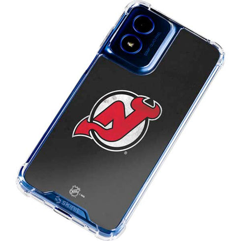 NHL New Jersey Devils Distressed Moto G 5G (2024) Clear Case