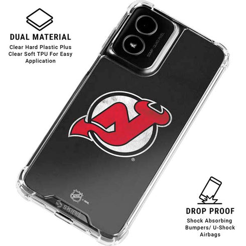 NHL New Jersey Devils Distressed Moto G Power 5G (2024) Clear Case