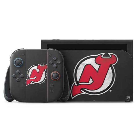 NHL New Jersey Devils Distressed Nintendo Switch 2 (2025) with Joy-Con Skin
