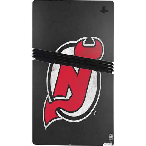 NHL New Jersey Devils Distressed PS5 Pro Console Skin