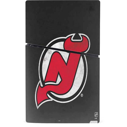 NHL New Jersey Devils Distressed PS5 Slim Digital Edition Console Skin