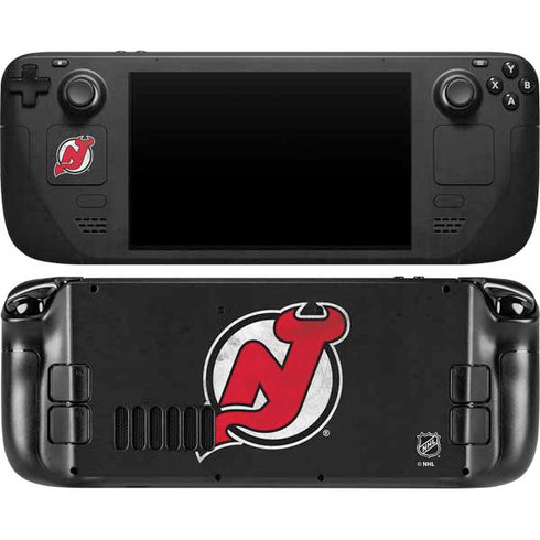 NHL New Jersey Devils Distressed Steam Deck Handheld Gaming Computer OLED Skin