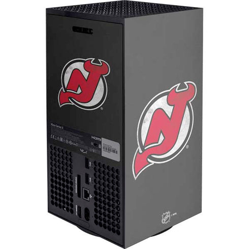 NHL New Jersey Devils Distressed XBox Series X Digital Edition Console Skin
