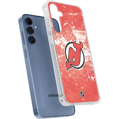 NHL New Jersey Devils Frozen Galaxy A55 5G Clear Case