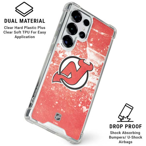 NHL New Jersey Devils Frozen Galaxy S25 Ultra Clear Case