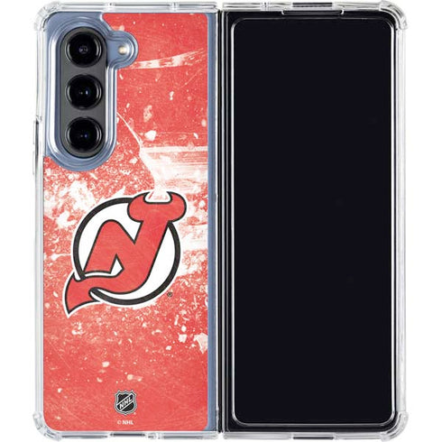 NHL New Jersey Devils Frozen Galaxy Z Fold5 5G Clear Case