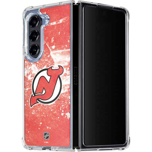 NHL New Jersey Devils Frozen Galaxy Z Fold5 5G Clear Case