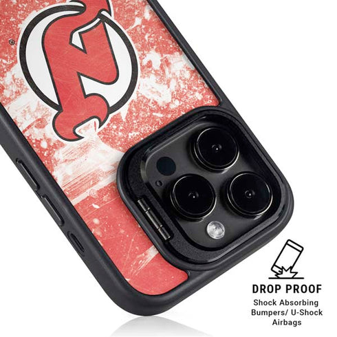 NHL New Jersey Devils Frozen iPhone 15 Pro Max Kickstand Case