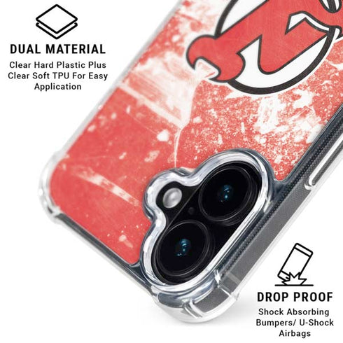 NHL New Jersey Devils Frozen iPhone 16 Plus Clear Case